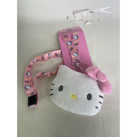 Sanrio Hello Kitty Lanyard Plush Coin Bag ID Credit Card Holder Licensed Gift - Picture 1 of 6